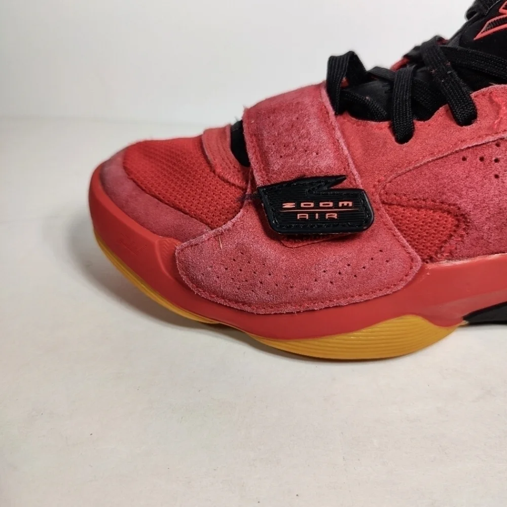 Jordan Zion 2 Red Black Suede Gum Basketball Sneaker Men's Shoe Size 8